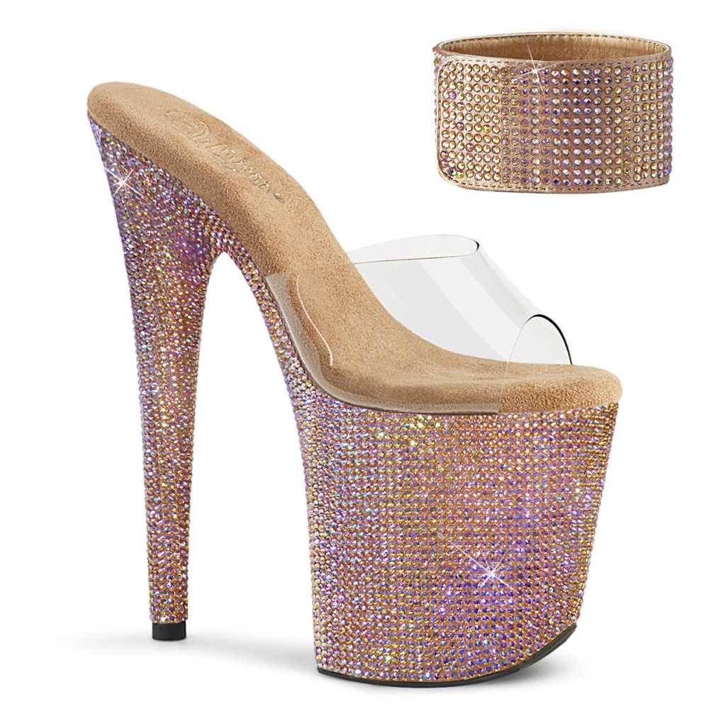 Pleaser - BEJEWELED812RS Talons hauts - Beige/Couleur or rose Product image